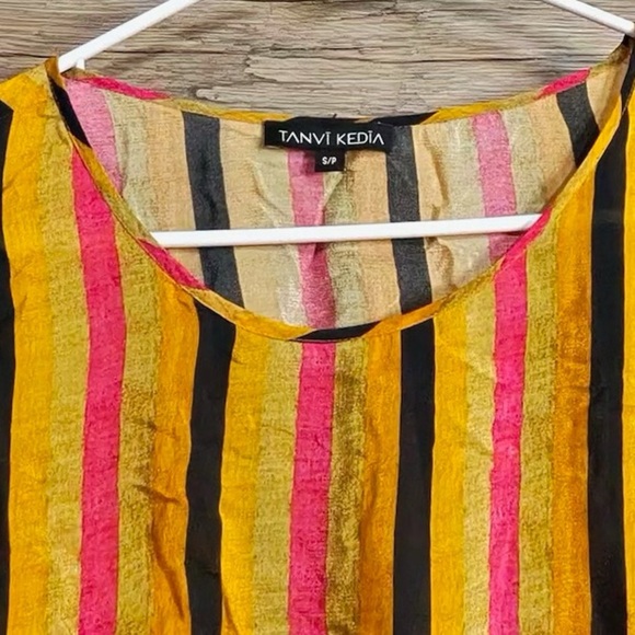 Tanvi Kedia Vibrant Striped Long Sleeve Dress - Picture 5 of 9